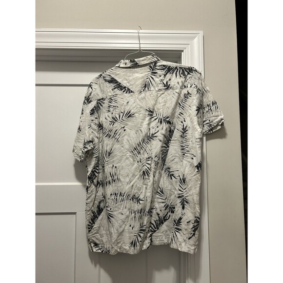 Cubavara Hawaiian Shirt Men XL Black White Tropical Modern Fit Classic Button-Up - Picture 6 of 6